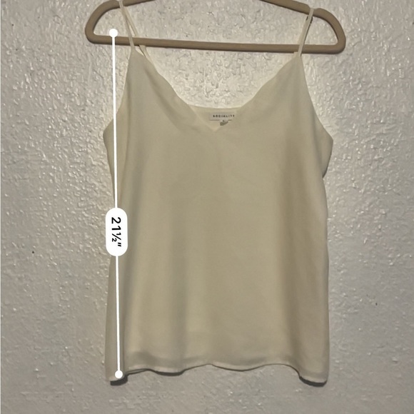 Social lite, ivory, colored, spaghetti, strap, tank top size small - Picture 4 of 7